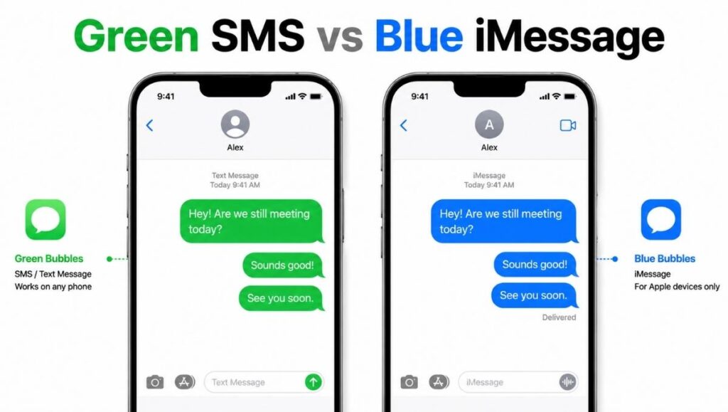 Green vs Blue Messages on iPhone
