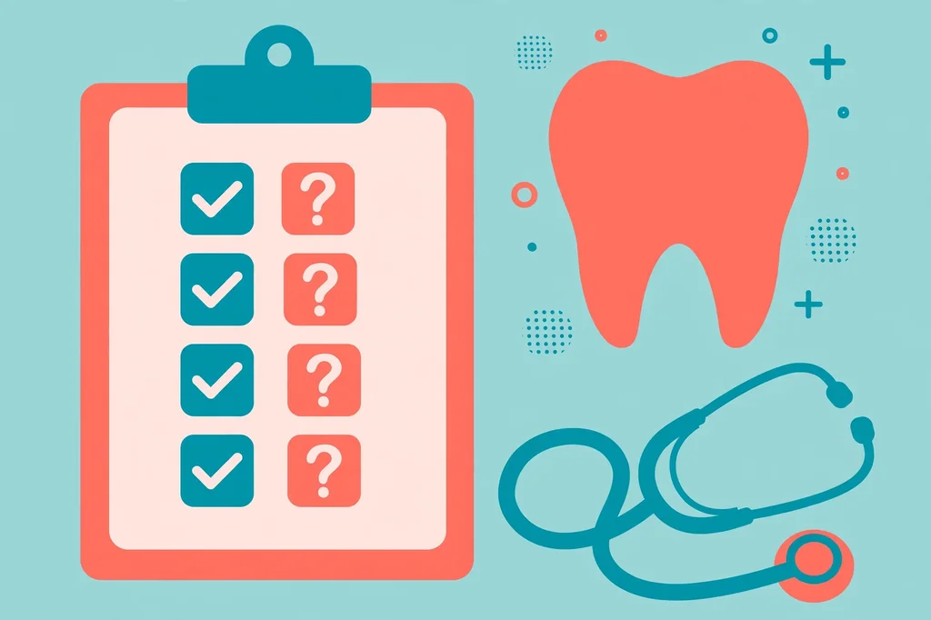 BrassSmile.com review fact check illustration with a dental checklist