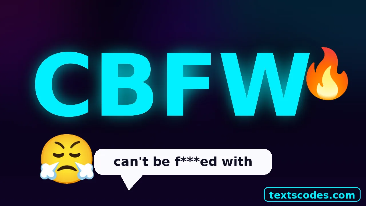CBFW meaning in text neon graphic