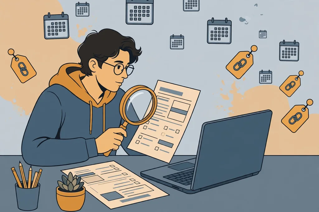 Verifying Clicxyz.com domain information with a magnifying glass illustration
