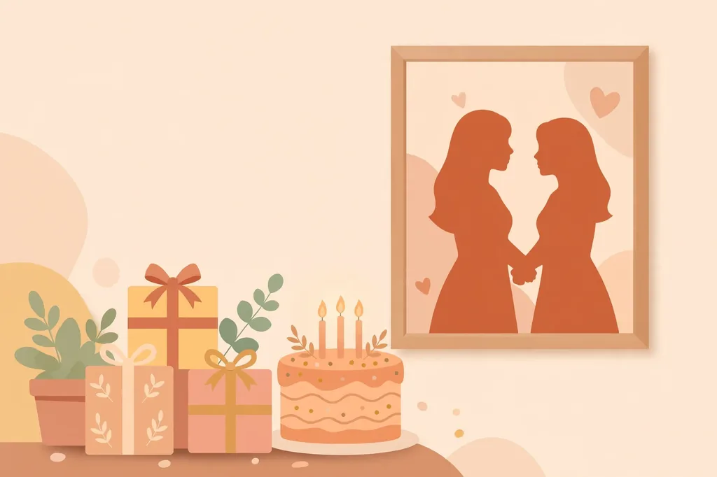 Sweet comments for sister birthday photo - warm celebration illustration