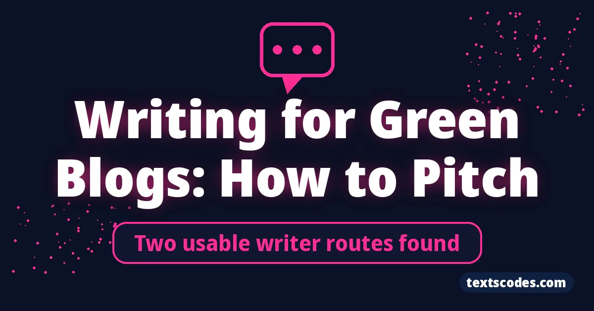 Writing for Green Blogs: How to Pitch
