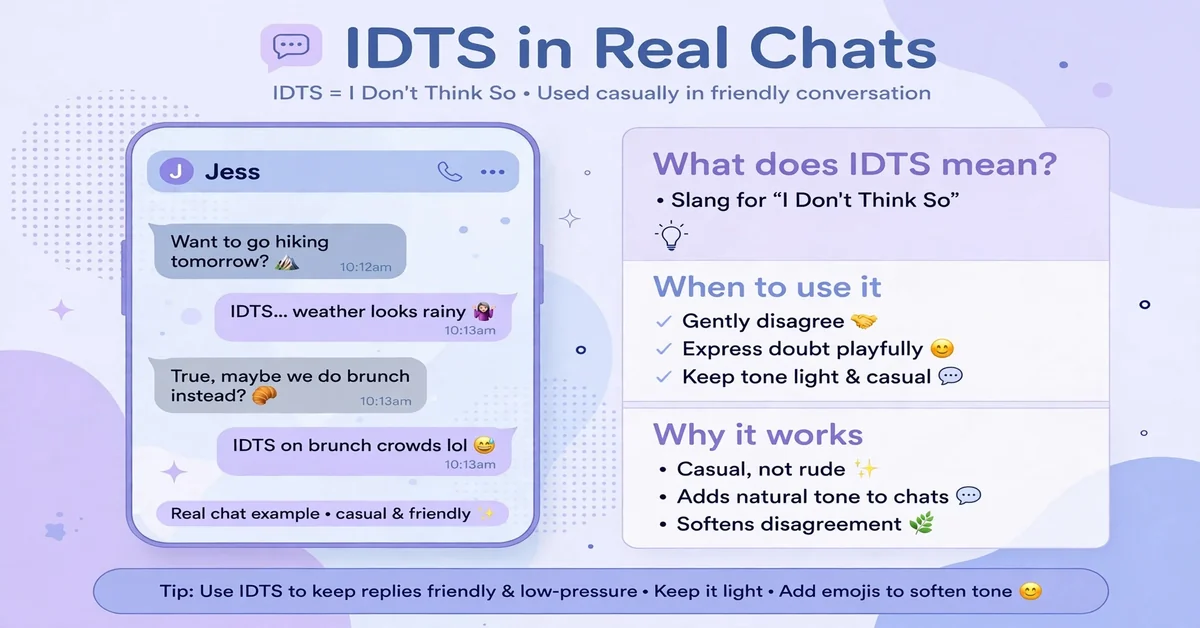IDTS in real chats examples