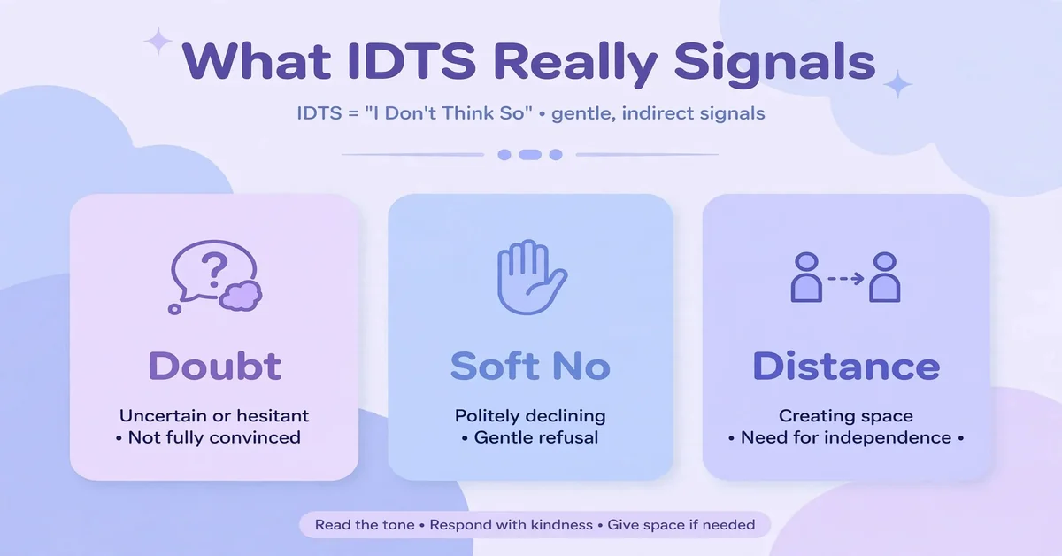 What IDTS really signals