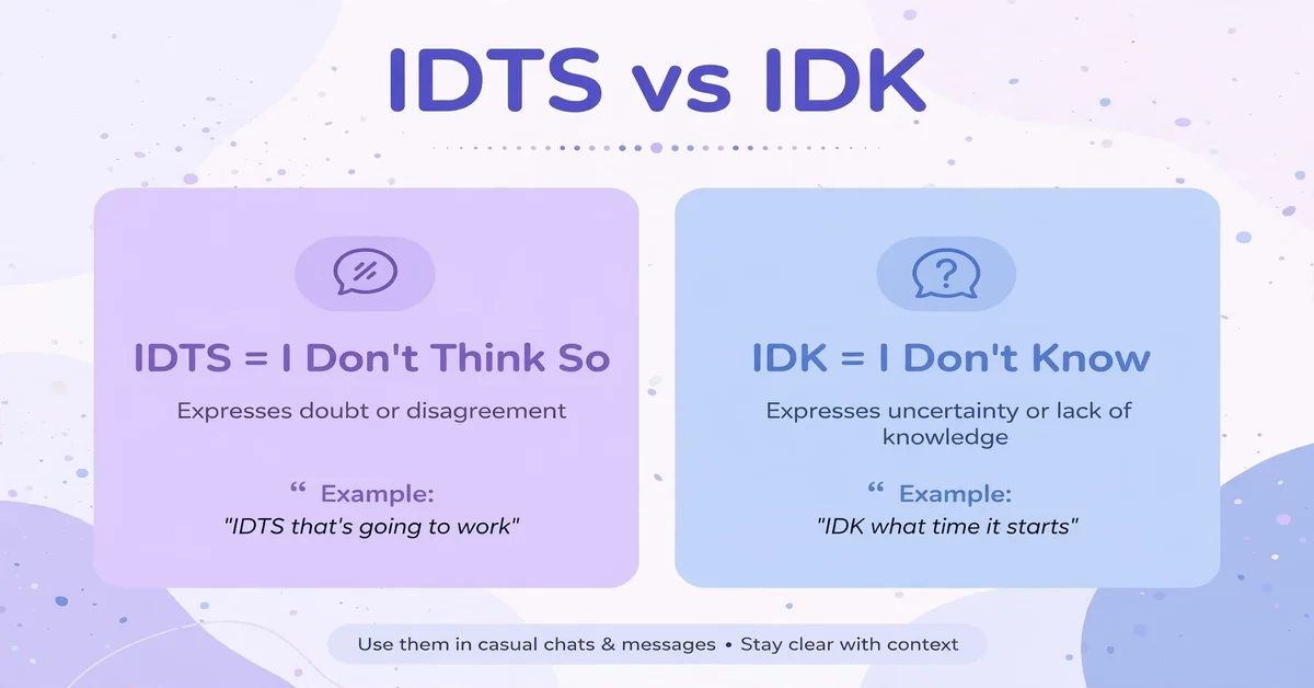 IDTS vs IDK comparison