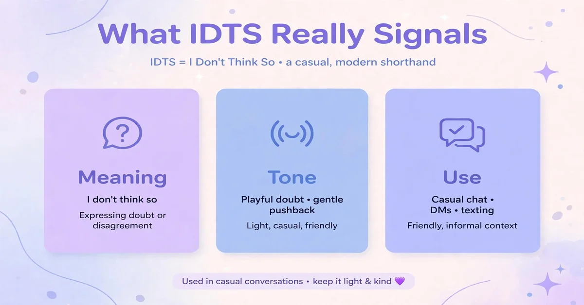 What IDTS really signals
