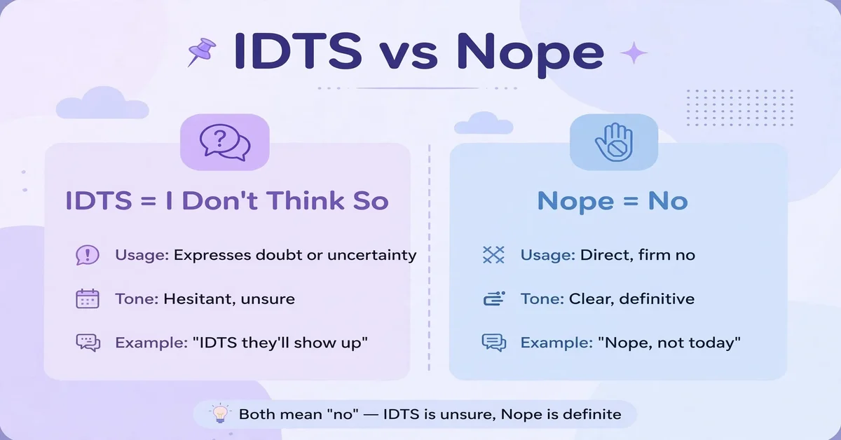 IDTS vs Nope comparison