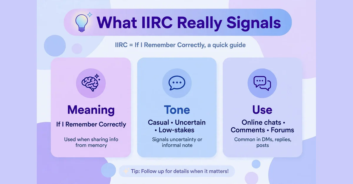 What IIRC really signals