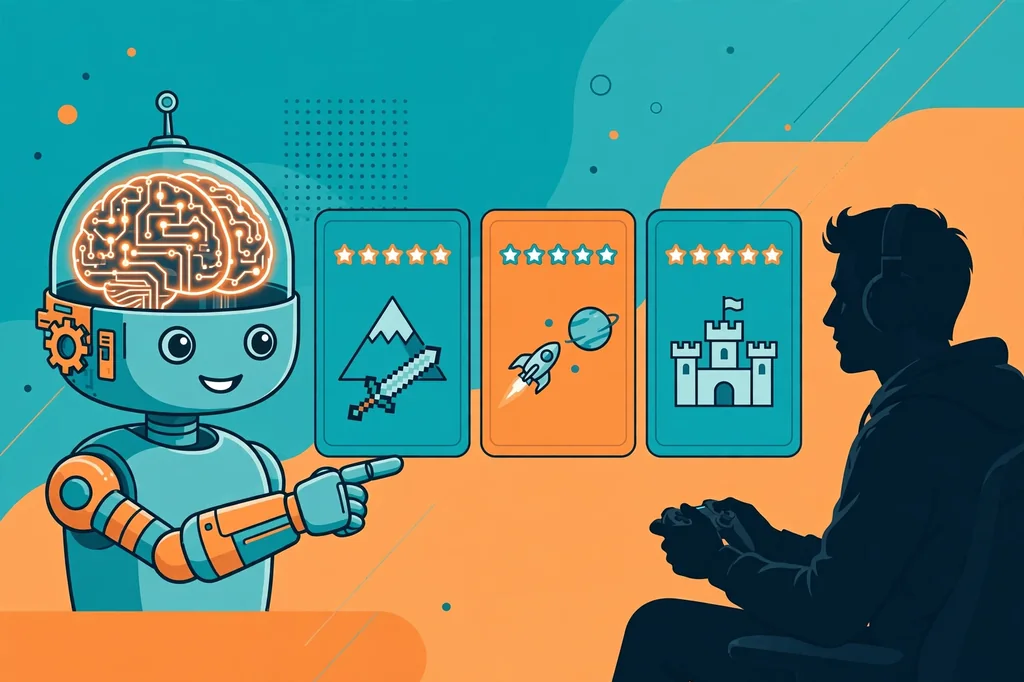 PlayMyWorld AI powered game recommendations illustration