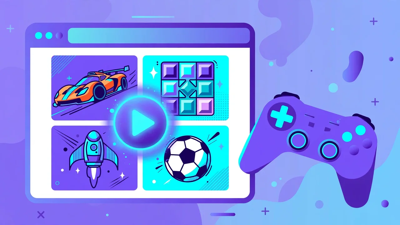 Latest gaming PlayMyWorld browser games catalog illustration