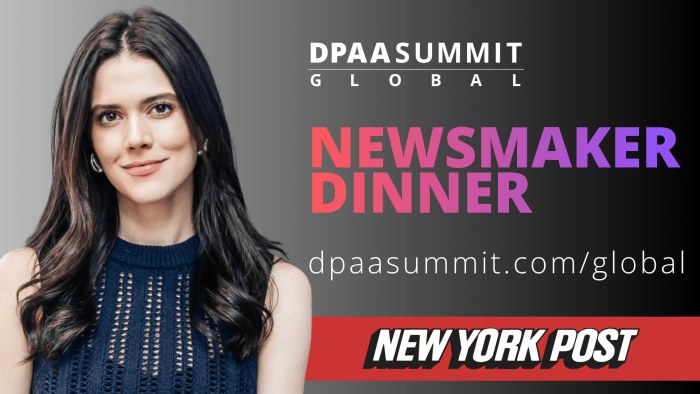 Lydia Moynihan, New York Post financial correspondent, featured on a DPAA Summit Newsmaker Dinner promo