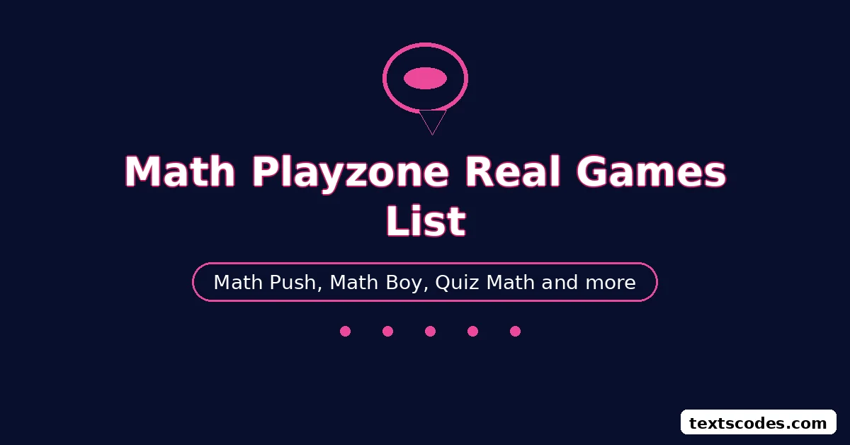 Math Playzone Real Games List