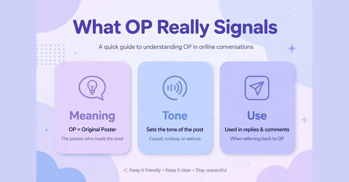 What OP really signals