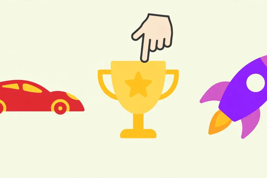 Flat illustration of PlayMyWorld game genre category icons including puzzle, racing, and adventure games