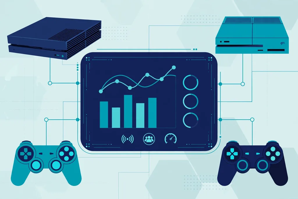 QuikConsole com dashboard claims illustration showing gaming console cloud and coding panels around a central screen