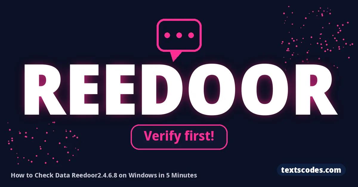 How to Check Data Reedoor2.4.6.8 on Windows in 5 Minutes