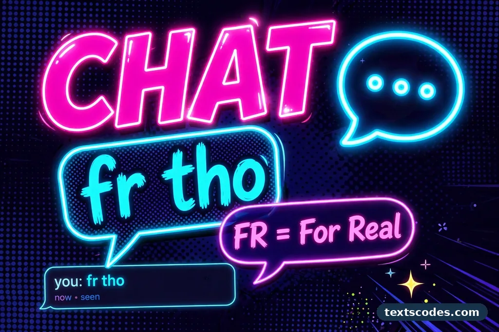 Phone chat showing the fr meaning in a casual texting conversation