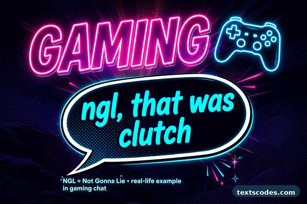 Phone chat showing examples of the ngl meaning in text messages between friends