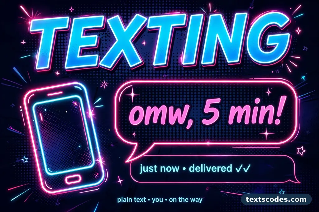 Phone chat showing how the omw meaning works in a real texting conversation