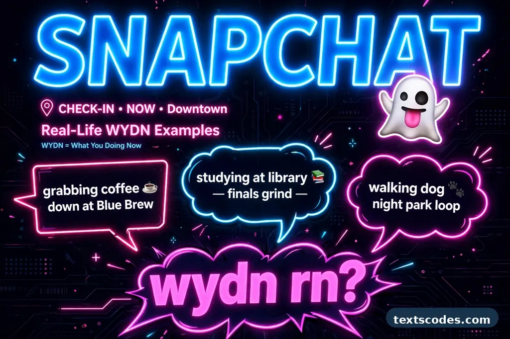 Smartphone chat bubbles showing the wydn meaning in text conversations on social media