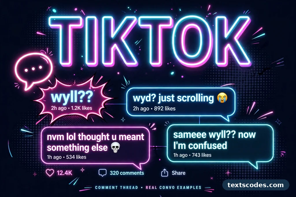 Two phones exchanging messages showing how people use wyll meaning in conversations